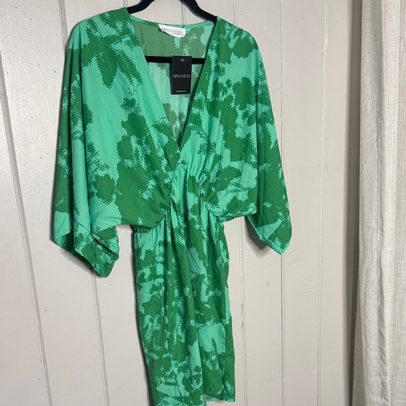 Impressions Green Patterned Women's Blouse - Picture 5 of 5